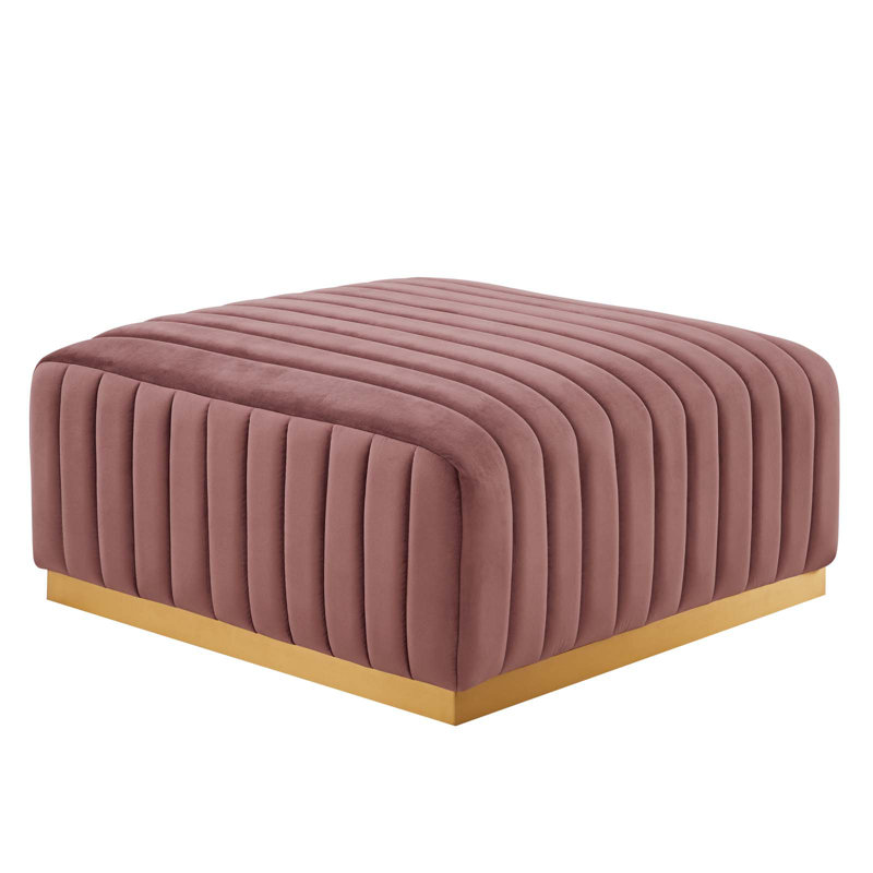 Repose-pieds Conjure, Or, Velours vieux rose