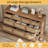 10-Drawer Rattan Dresser With Wheels ,Walnut