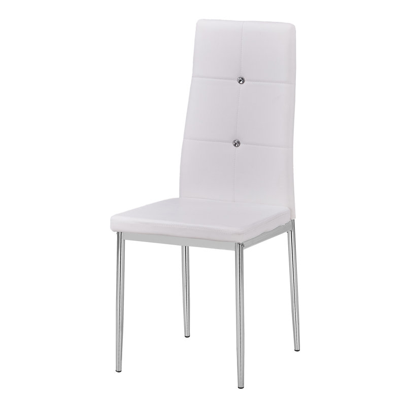 Dawley 16'' H Tufted Faux Leather Upholstered Side Chair, White