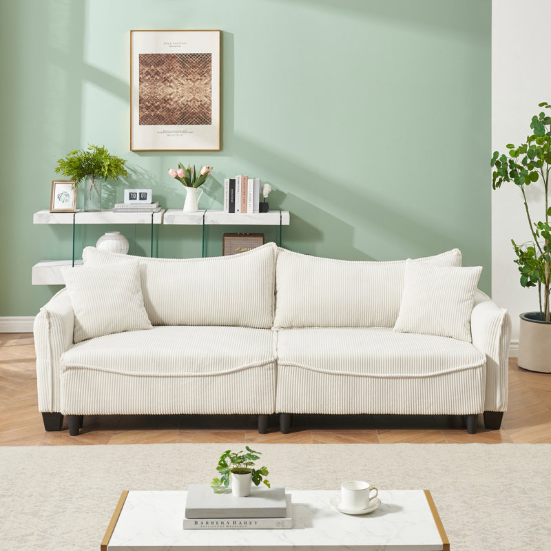 3 velours côtelé beige de style polyvalent - s'adapte à différents décors dans de multiples environnements, Beige