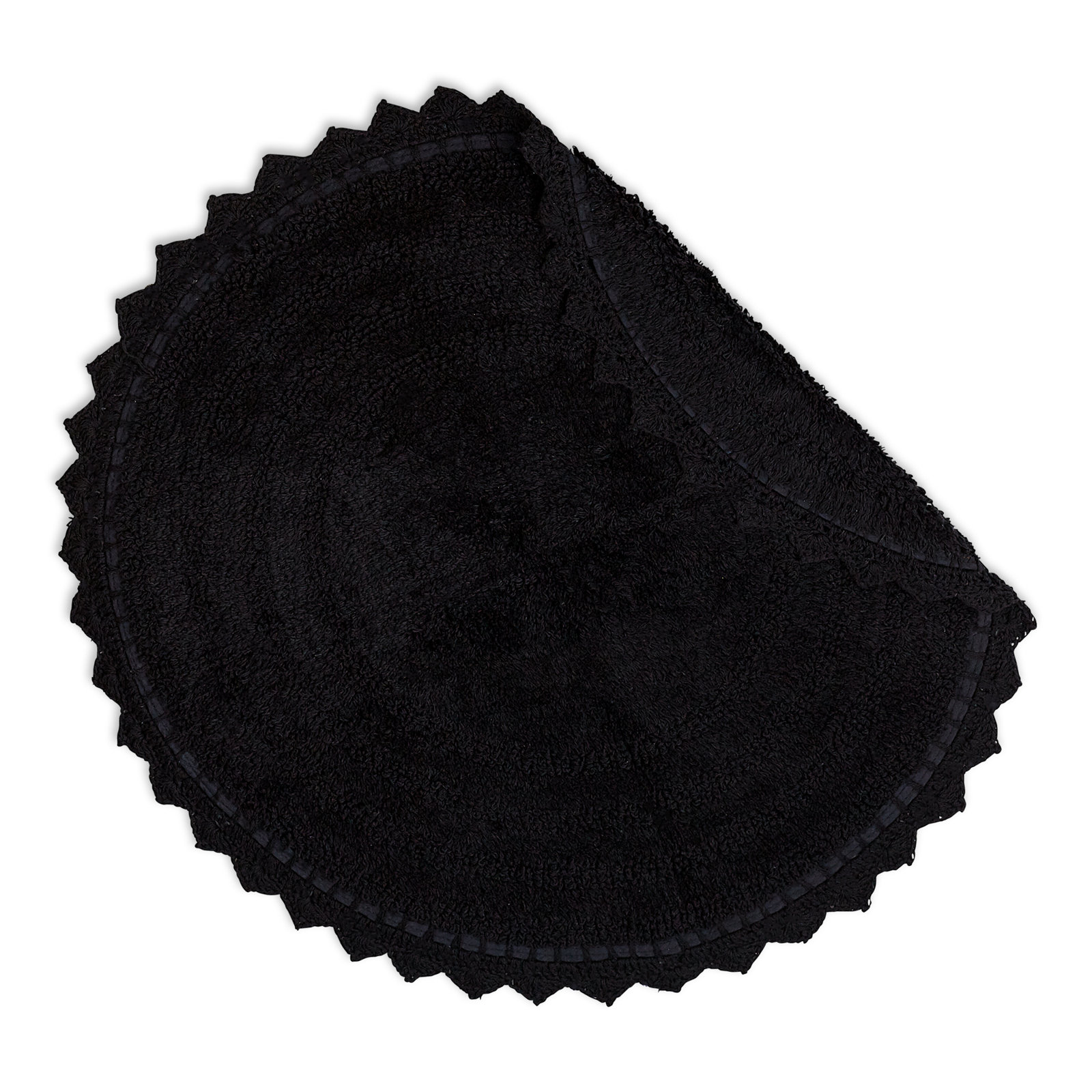 Lisk Cotton Blend Bath Rug, Black