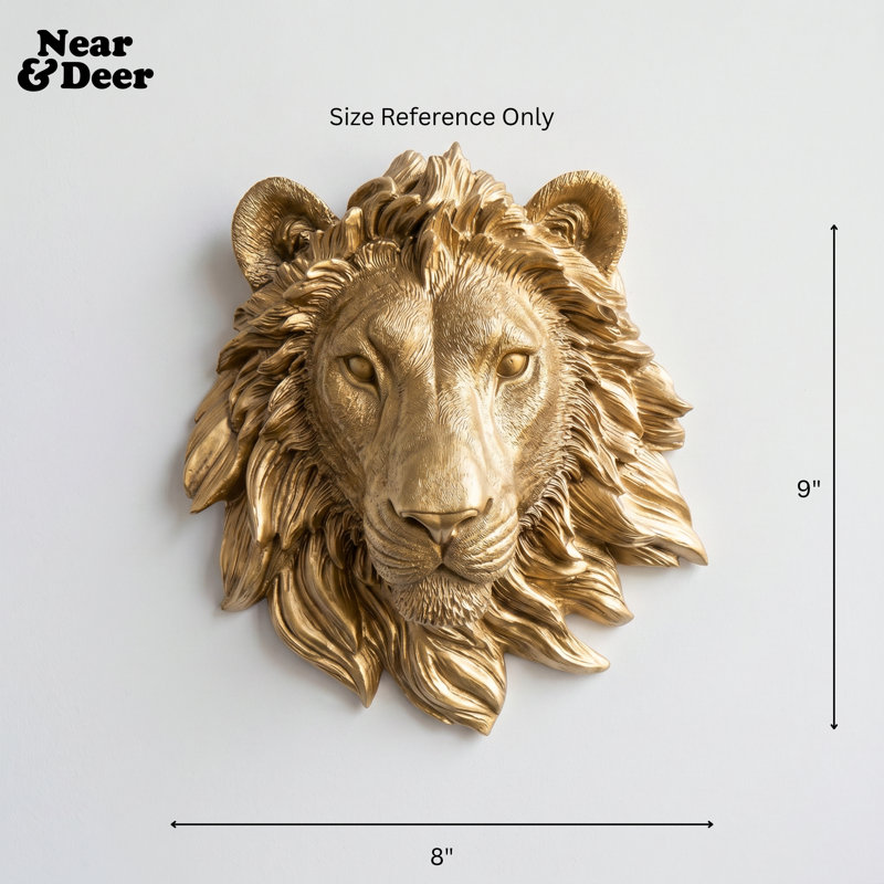 Mini décoration murale mini lion, Argent