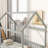 Fablet Twin Size Wooden House Floor Bed With Roof Frame And Safety Guardrails