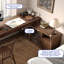 Bureau double caisson en L en bois massif avec 5 tiroirs et bureau-1040572398-1040572397