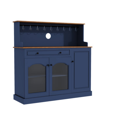 Garde-manger avec porte vitrée et tablette pour micro-ondes