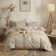 Ensemble de housse de couette douce en coton délavé Boho
