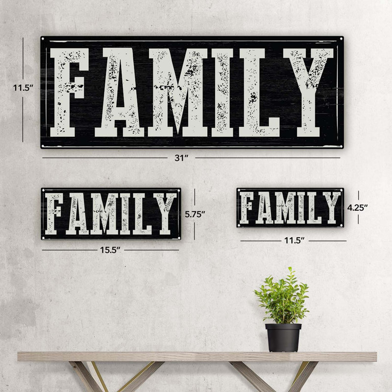Décoration murale Family Family, H 4,25 po x l 11,5 po x P 0,04 po