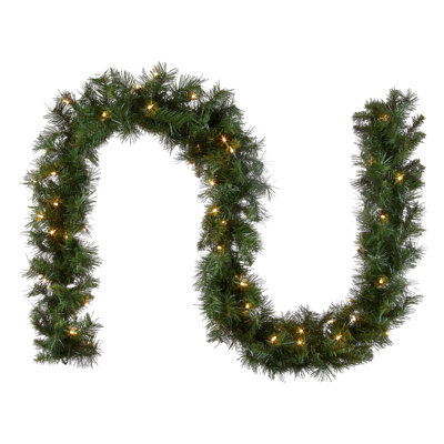 108" Frosted Pre-Lit Christmas Garland