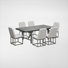 Ensemble de salle à manger 7 pièces avec chaises rembourrées Winnefred, moka, 7 pièces