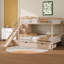 Lit superposé avec glissière et escalier de rangement, lit superposé en bois avec 2 tiroirs, lit mezzanine en bois avec garde-corps-2079213225