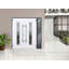 Façade extérieure avant double porte en métal / deux portes 5755 gris graphite transparent verre / fenêtre extérieure Sidelite / entrée moderne peint à gauche avec porte active 86 po x 80 po-111444953-111444955