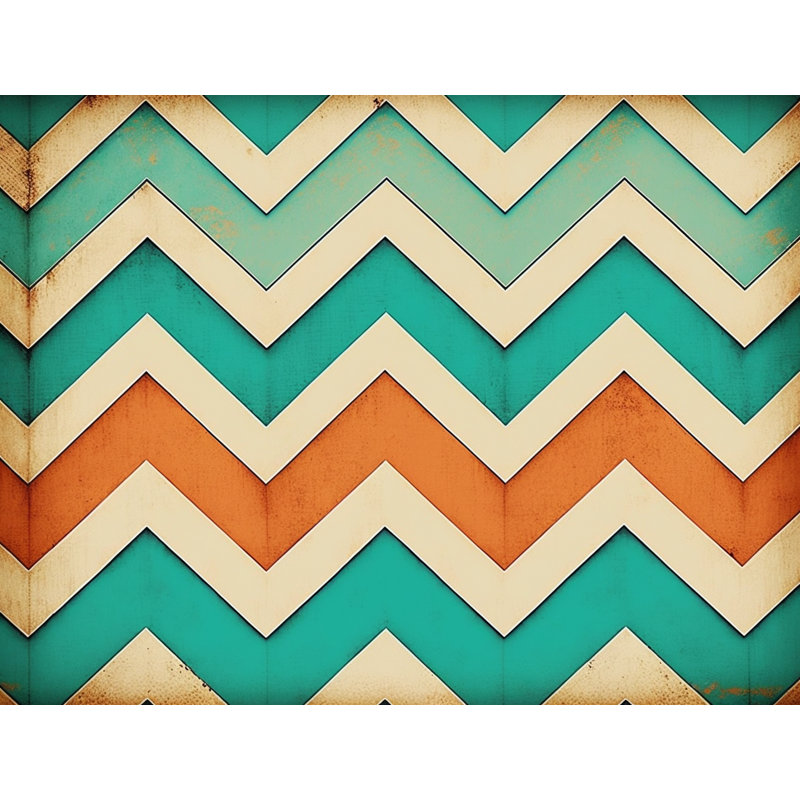 Chevron Comforter, Queen Comforter, Orange/Turquoise