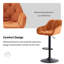 Kafka Velvet Upholstered Adjustable Swivel Bar Stools-474291680