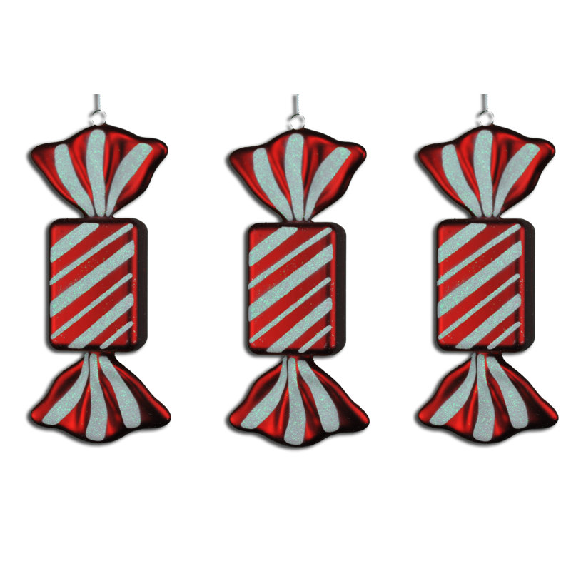 8'' Striped Candy Shatterproof Ball Ornament