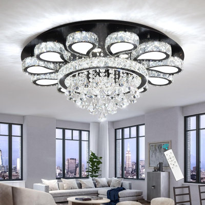 Glam Remote Dimmbale Crystal Chandelier
