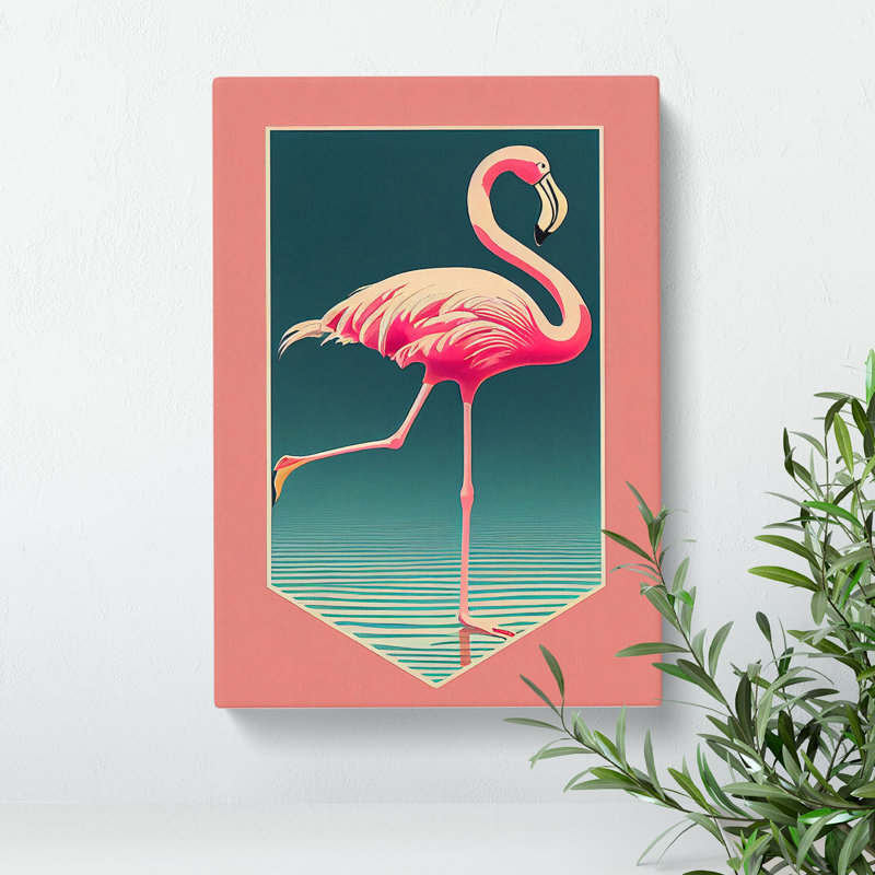 XC1022-2397X Happy Flamingo - Wrapped Canvas Print, 50cm H x 35cm W x 3cm D