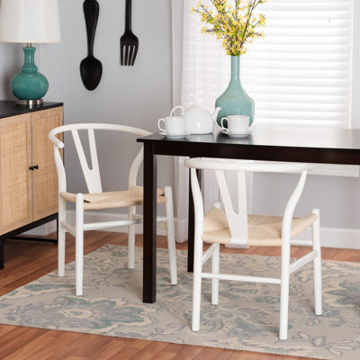 Hirano Modern Walnut Brown Finished Wood 2-Piece Dining Chair Set