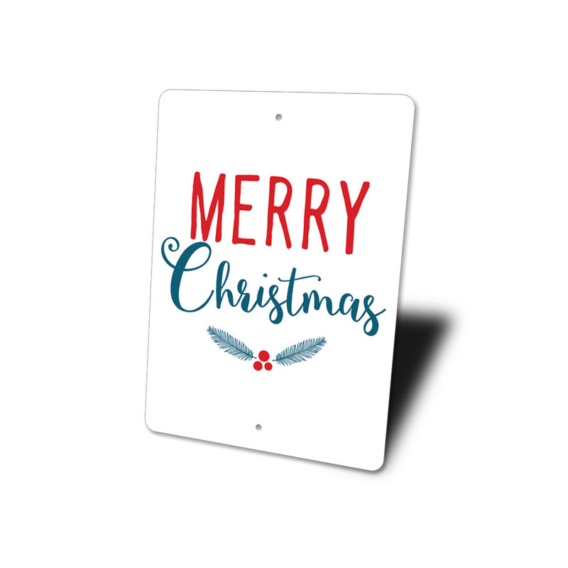 Plaque de Noël en aluminium, H 14 po x l 10 po x P 0,04 po