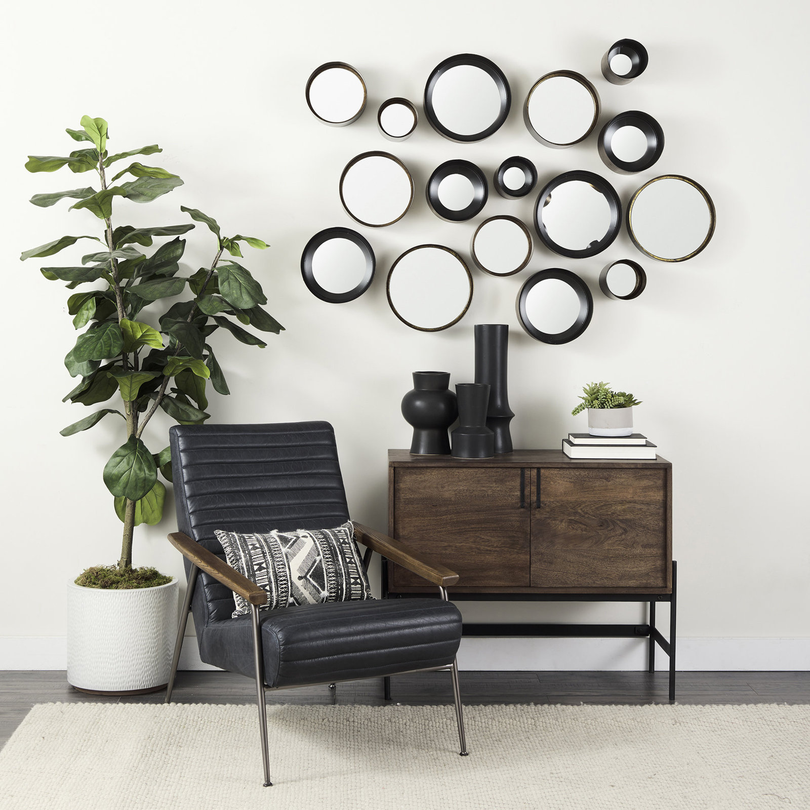 2-Door Mango Wood Accent Cabinet