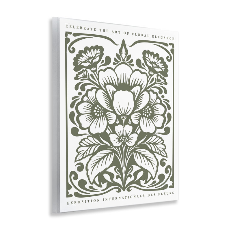 «Green Outline Floral Bouquet», art par lettré et doublé