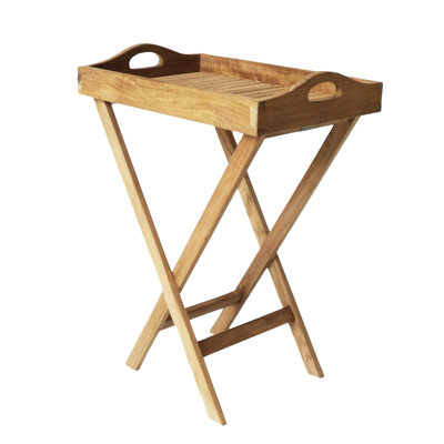 Solid Wood Tray Top End Table