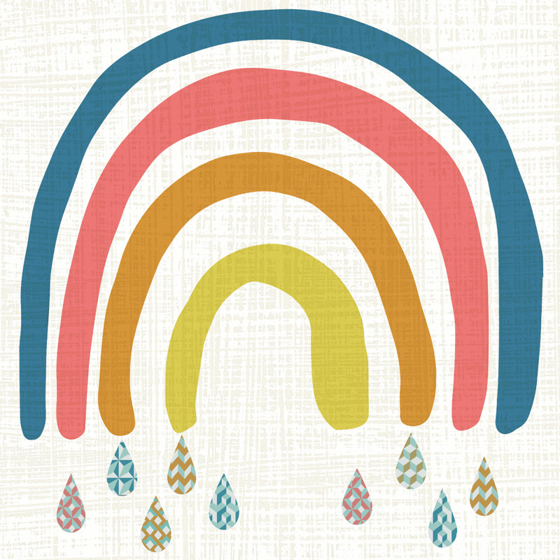 Rainbow Day I 1 Piece Wrapped Canvas Painting, 30cm H x 30cm W