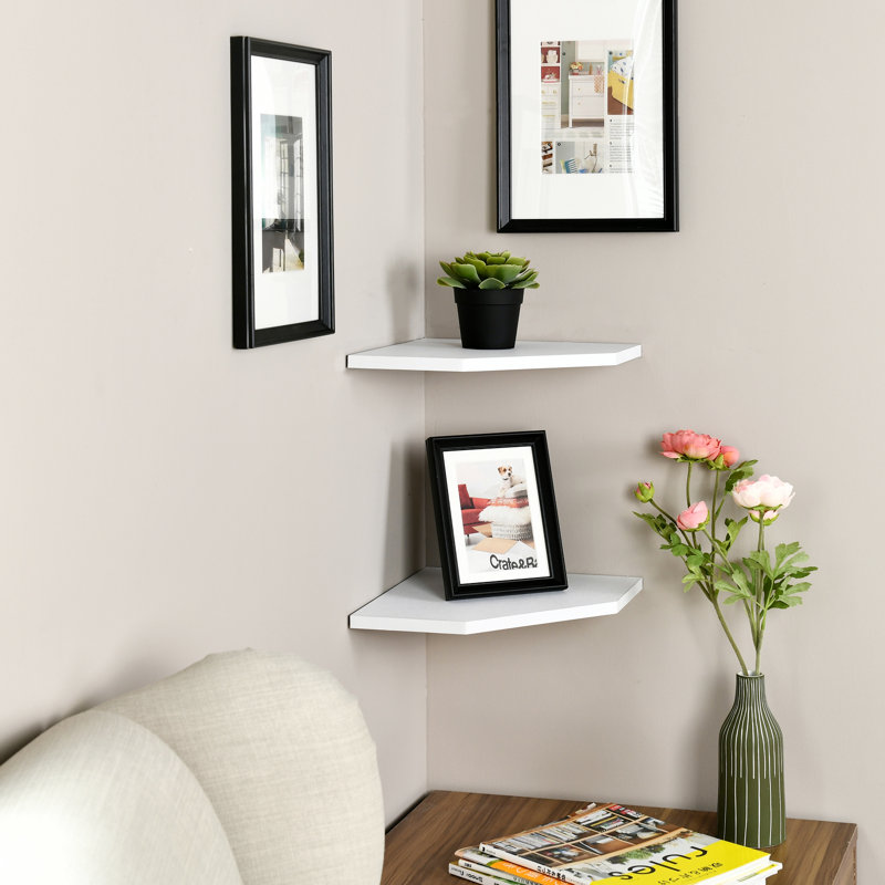 2 Piece Corner Shelf, 1.2" H x 12" W x 12" D