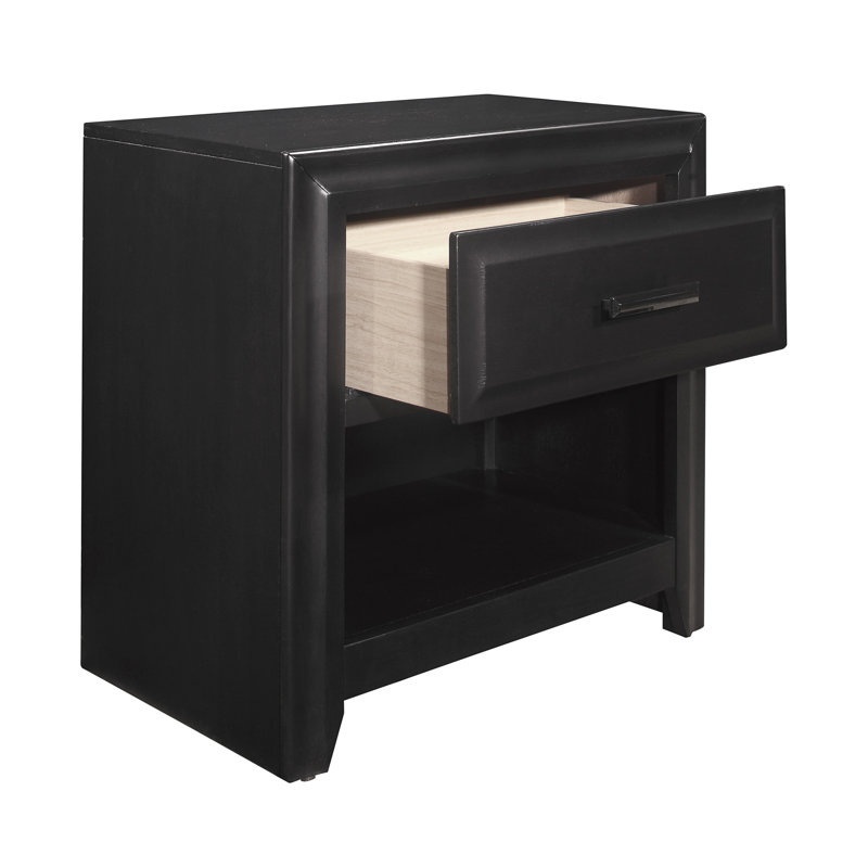 Table de chevet avec rangement de style moderne avec tiroir 1pc et finition espresso