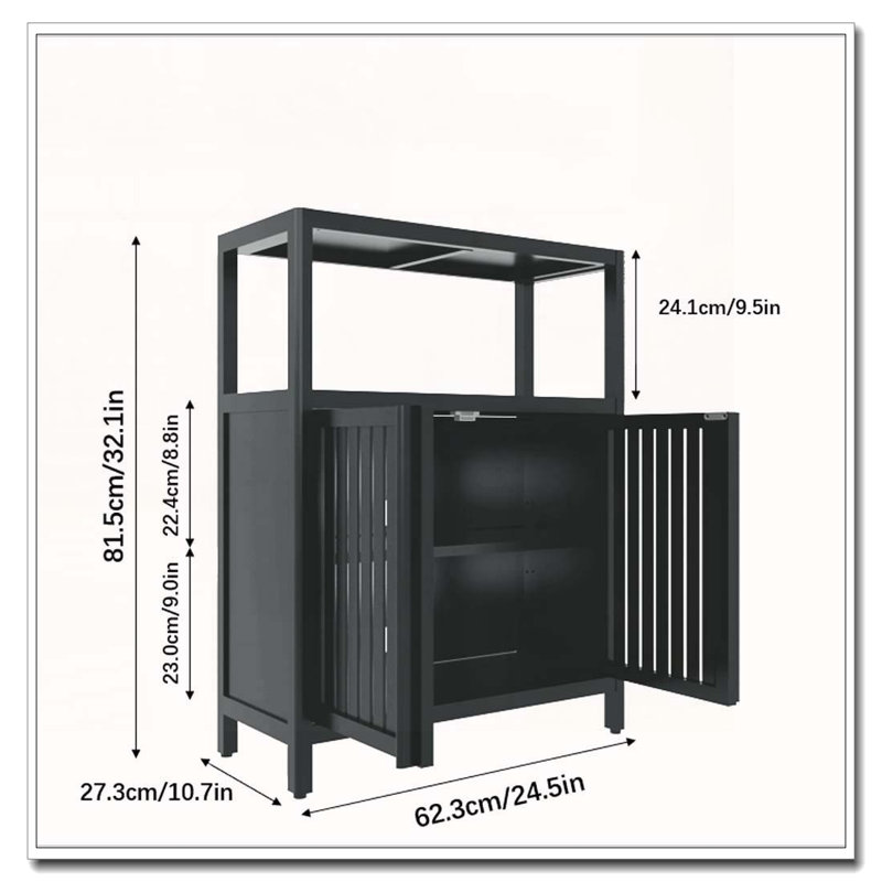 Armoire de rangement grande capacité en bambou