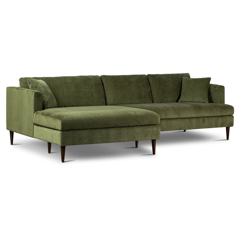 Tilica Velvet Sofa Sectional with Extra-Wide Chaise, Left Hand Facing