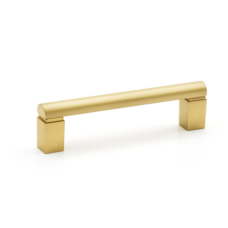 Satin Brass Modern Bar Pull with Mounting Hardware