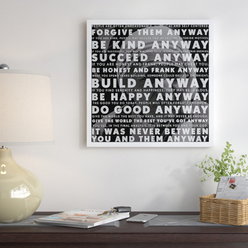 « Mother Teresa Quote », impression, Papier encadré blanc, H 24 po x l 24 po x P 1 po