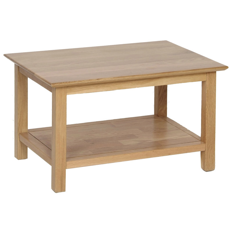 Newbury Four Leg Coffee Table with Storage, H50 x L76cm, Natural Oak