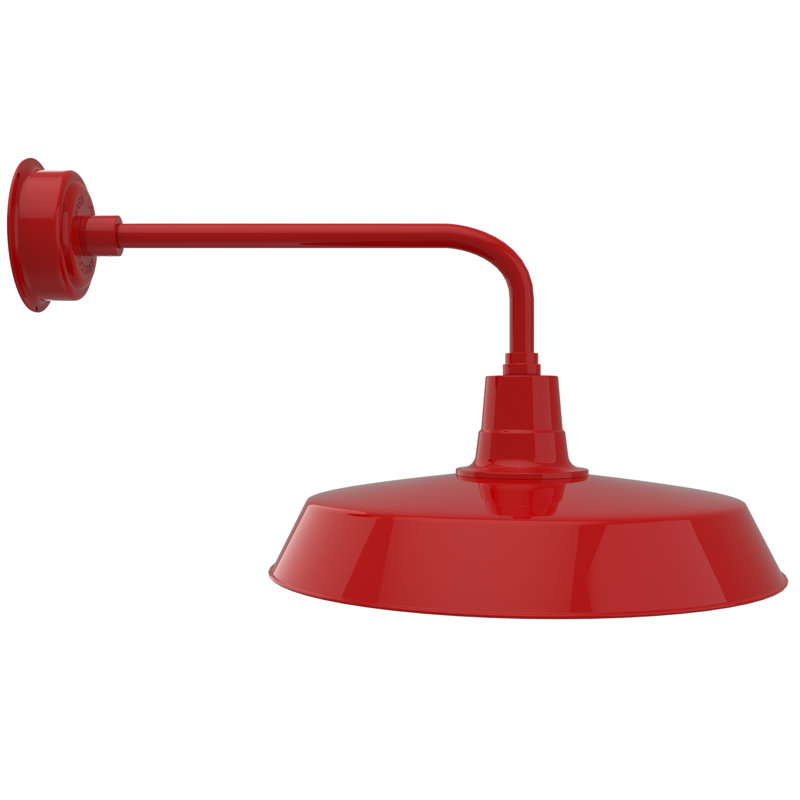 Luminaire de grange d’extérieur à del Haleigh, H 16,5 po x l 22 po x P 37 po, Rouge cerise