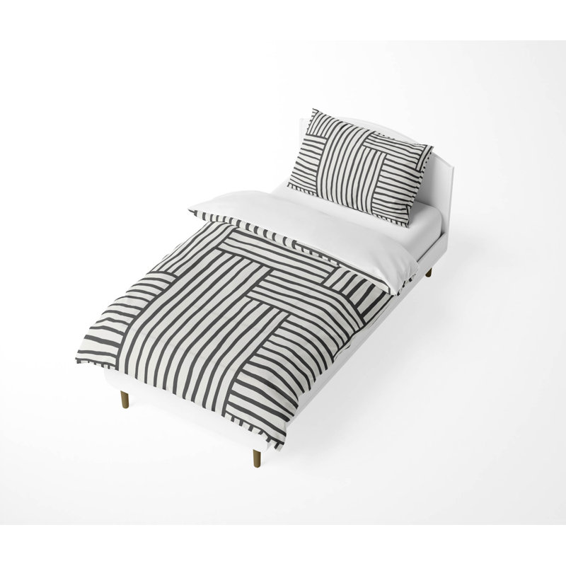 Grid Puz Decorative Lightweight Comforter Set, Ivory