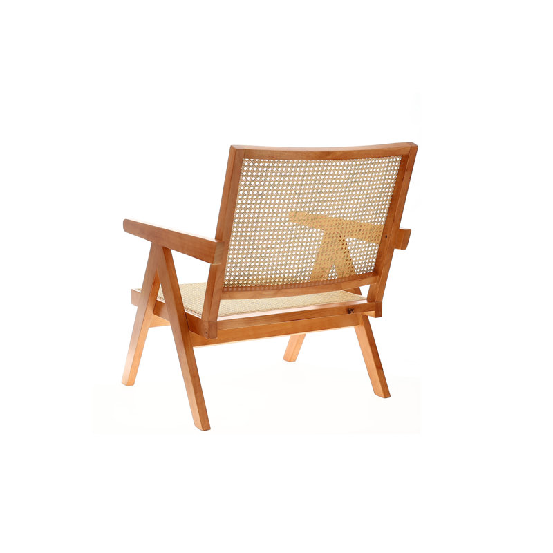 Chaise d'appoint en rotin Zinnia, noyer clair