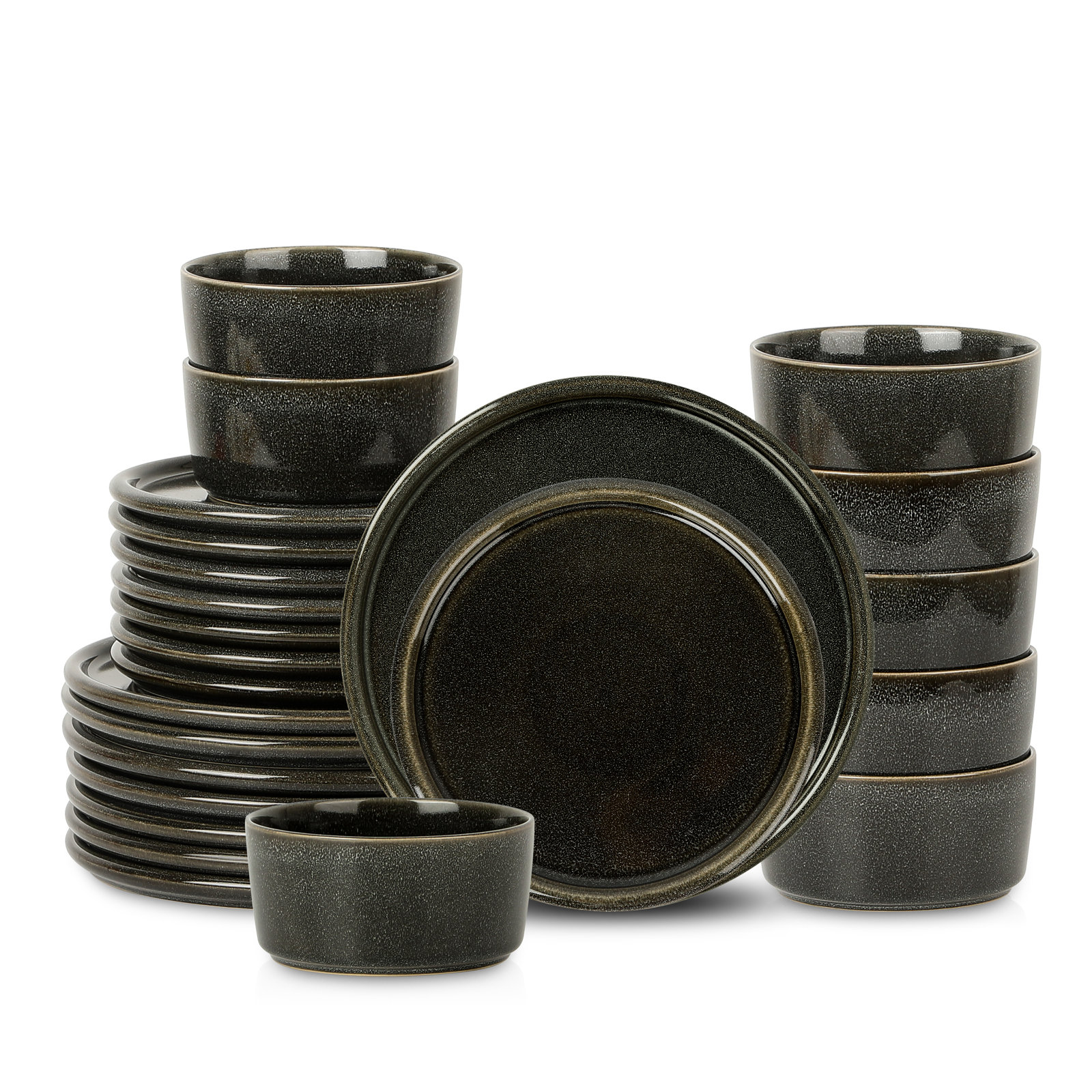 Eden Stoneware Dinnerware Set, Gray