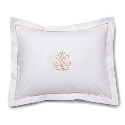Jacaranda Living Embroidered Cotton Reversible Pillow Cover