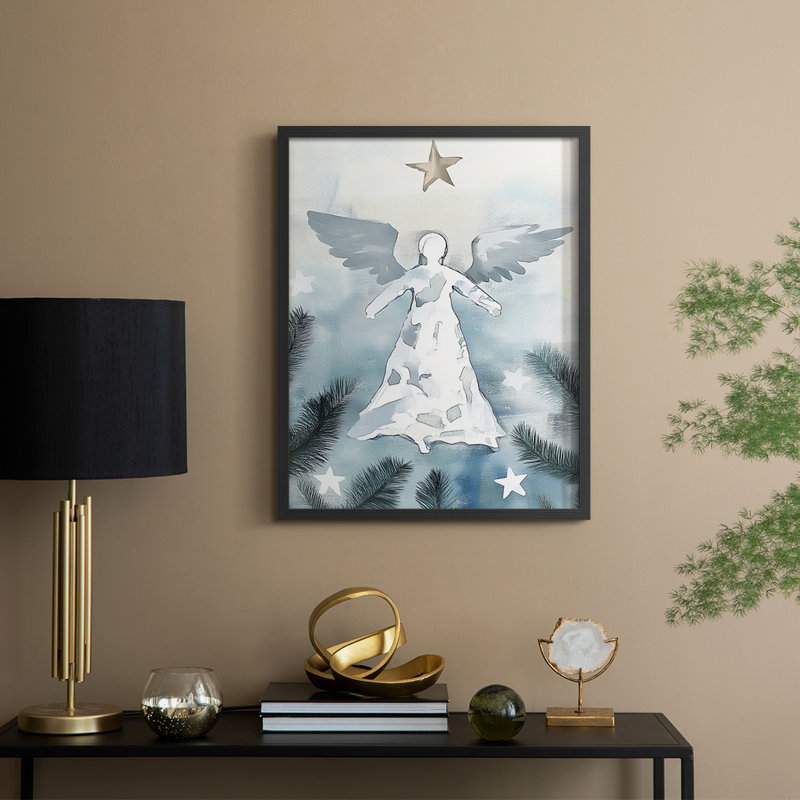 «Christmas Holiday Art XXXVII», reproduction encadrée - bois massif, Noir, noir, noir, noir, H 15 po x l 12 po