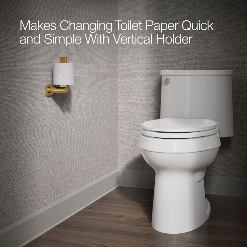 Parallel Vertical Toilet Paper Holder, Brushed Gold