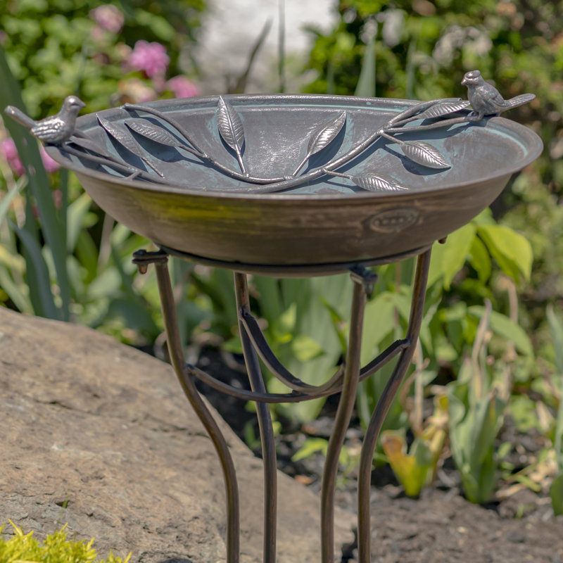 Bain d'oiseaux Delaporte, Bronze et bleu