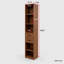 Armoire de rangement étroite et haute avec 1 porte vitrée et 3 tiroirs, armoire de plancher