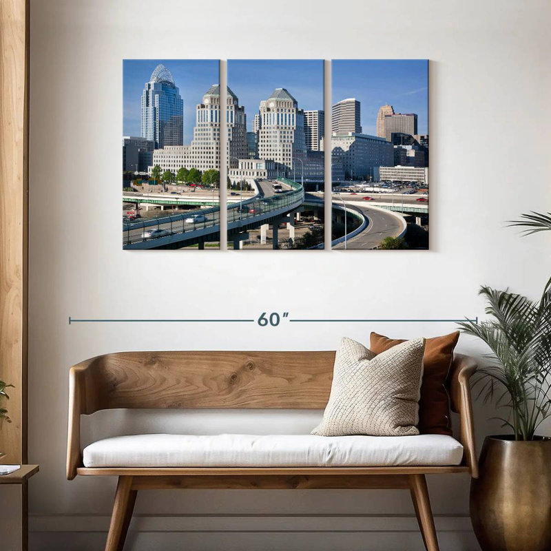 Paysage urbain de l'Ohio Cincinnati, H 28 po x l 45 po