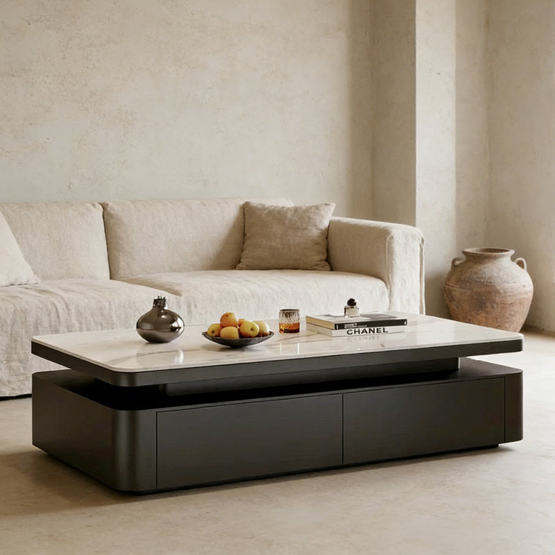 Table basse haut de gamme Modern Luxury, H 16,53 po x L 55,11 po x l 27,55 po