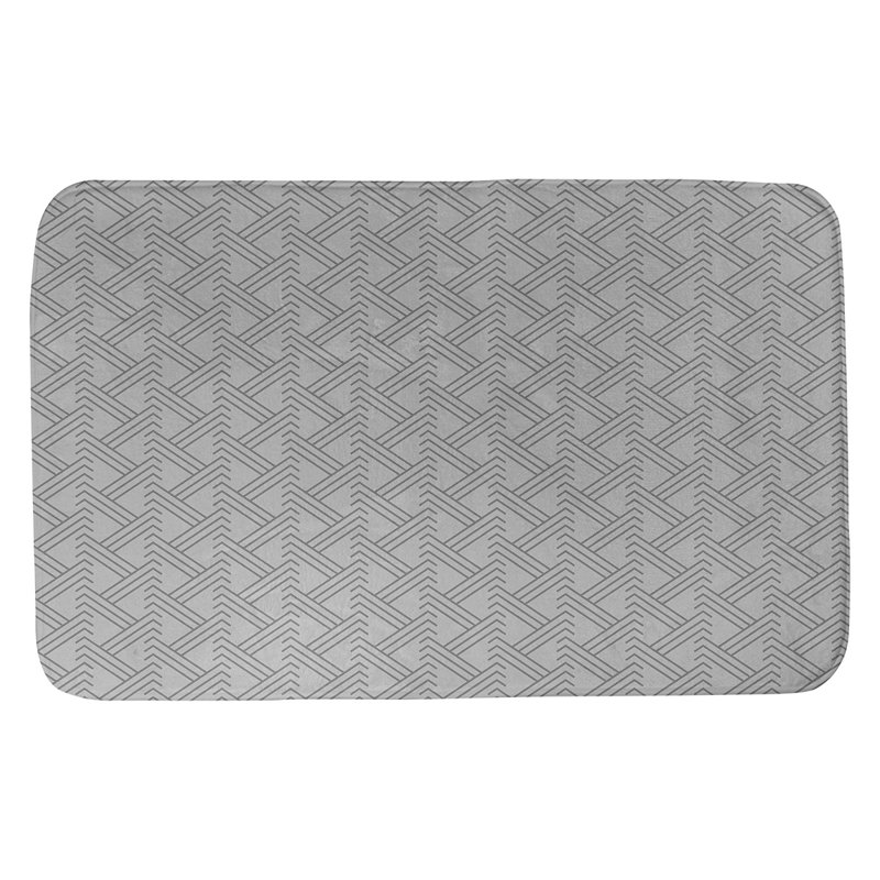 Tapis pour salle de bain Zig Zag, gris, l 21 po x L 34 po