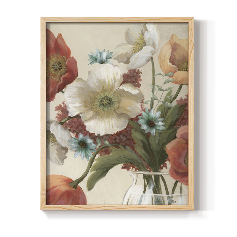 «Poppy Time II», reproduction encadrée - bois massif, Naturel, H 11 po x l 9 po