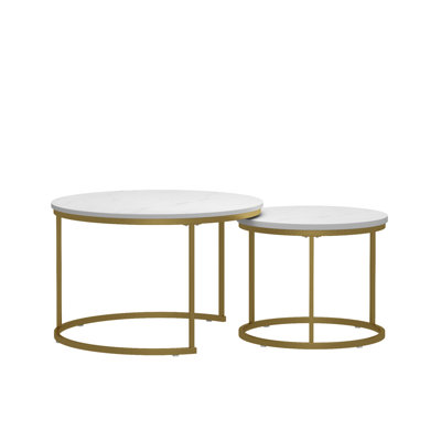Nesting Round Coffee Table, Set of 2