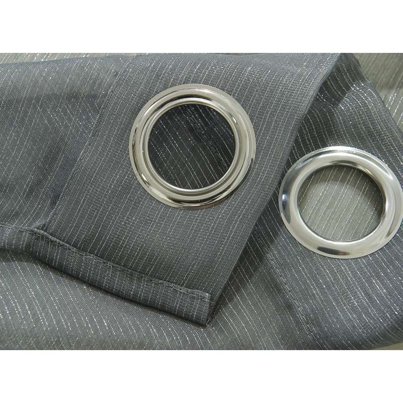 Agathla Sheer Grommet Single Window Curtain Panel, Charcoal, 54" W x 90" L