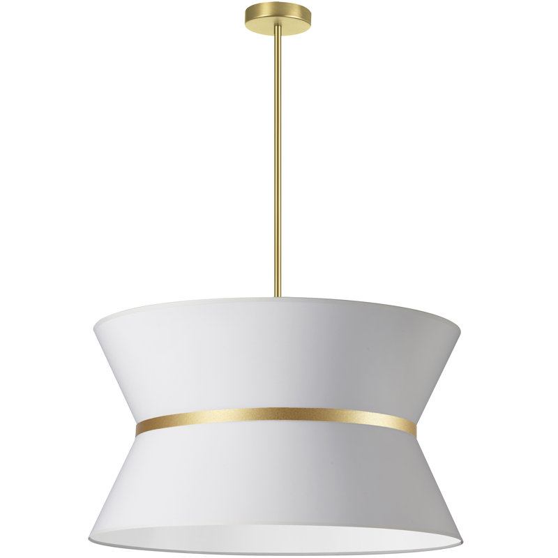 Abdoulaziz 4 - Light Unique/Statement Pendant, Aged Brass, White/Gold