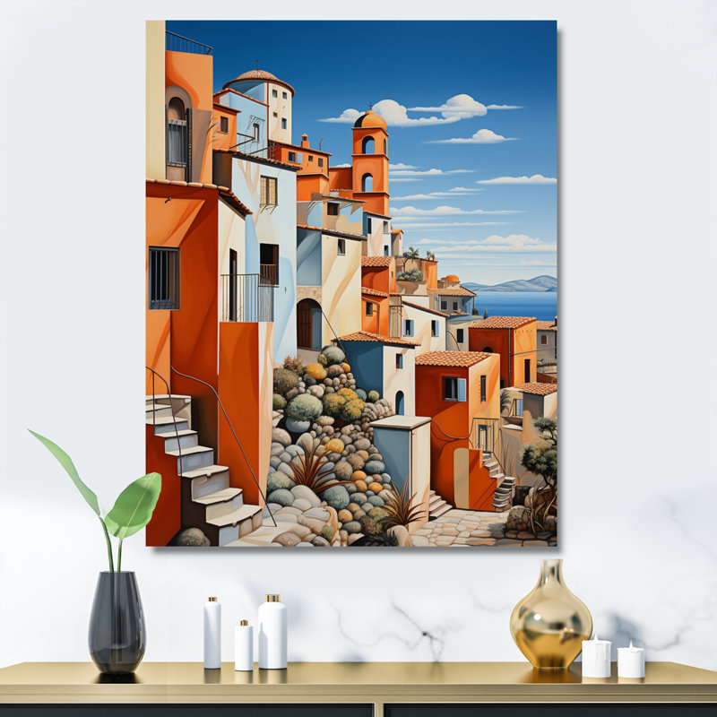 Italie - tons de terre cuite Fontanas X - impression, H 32 po x l 24 po x P 1 po, Toile tendue
